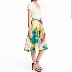 H&M watercolour midi skirt, size US 4